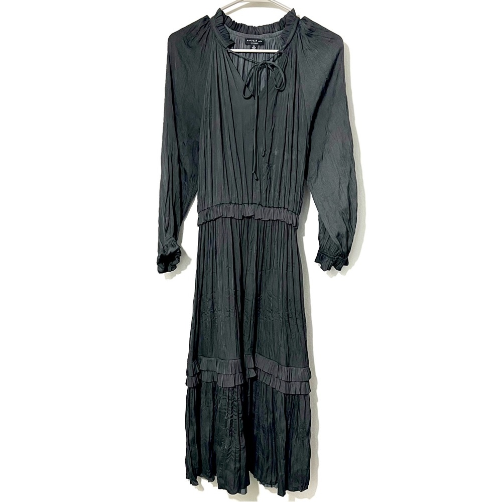 Current Air Grey Ruffle Midi Dress Sz XS